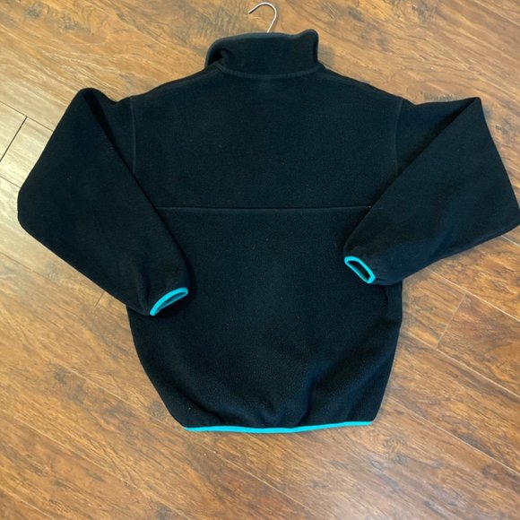 Patagonia T Snap Men's Medium Black Teal Outdoor Fleece Synchilla Pullover - Picture 10 of 10